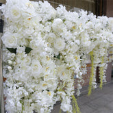 Aperturee - Aperturee White Luxury Artificial Flower Wall Wedding Decor
